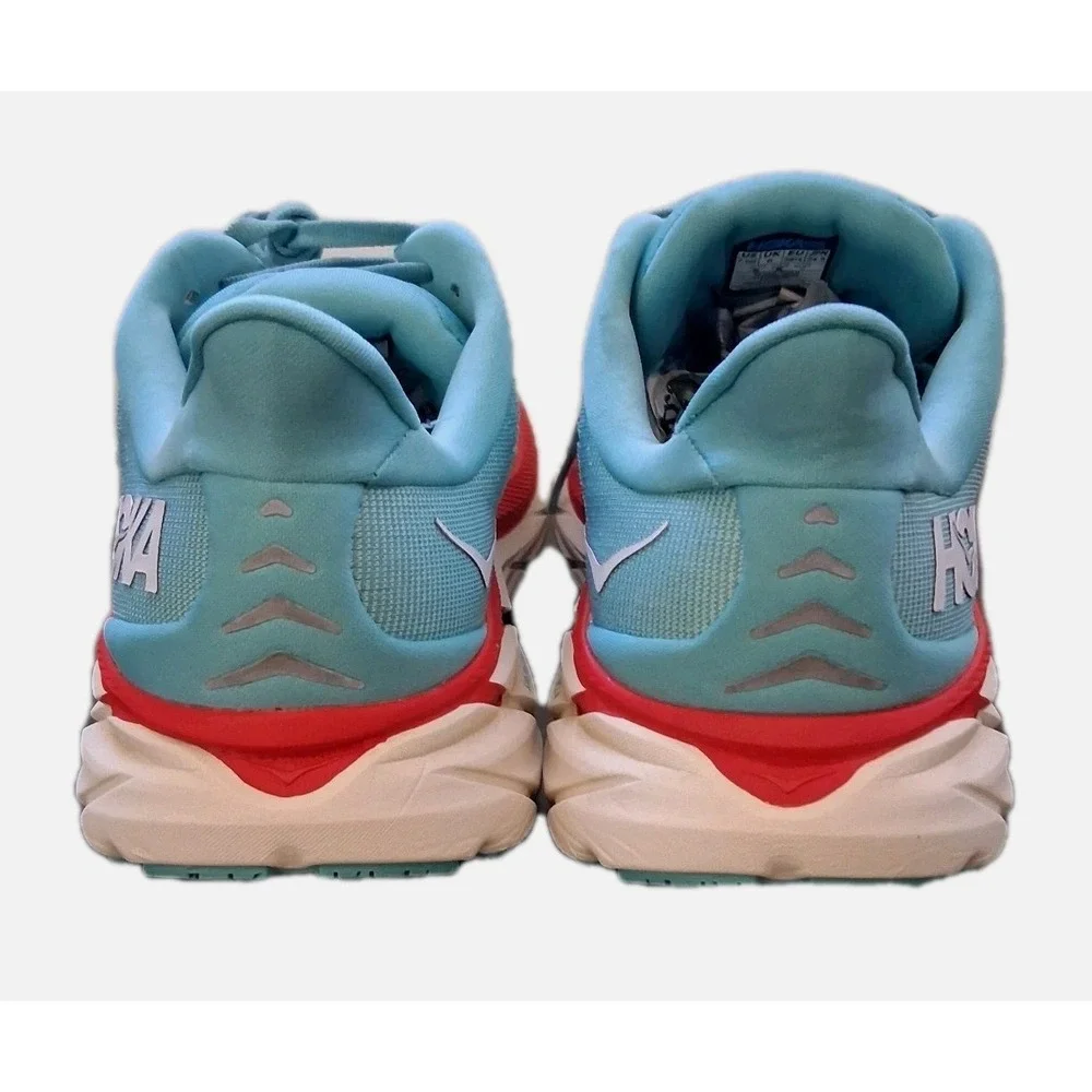 Hoka One One Clifton 8 Blue Red Women's Size 7.5 B Running Shoes